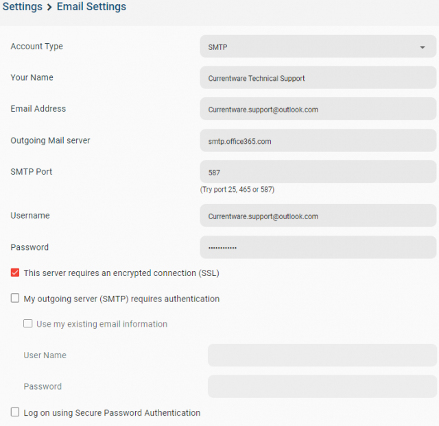 outlook not connecting to office 365 server