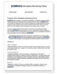 Workplace Monitoring Policy Template [free Template] 